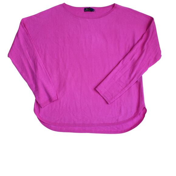 Polo by Ralph Lauren Sweaters - Polo Ralph Lauren Wool Sweater Womens Large Pink Merino Long Sleeve Minimalist